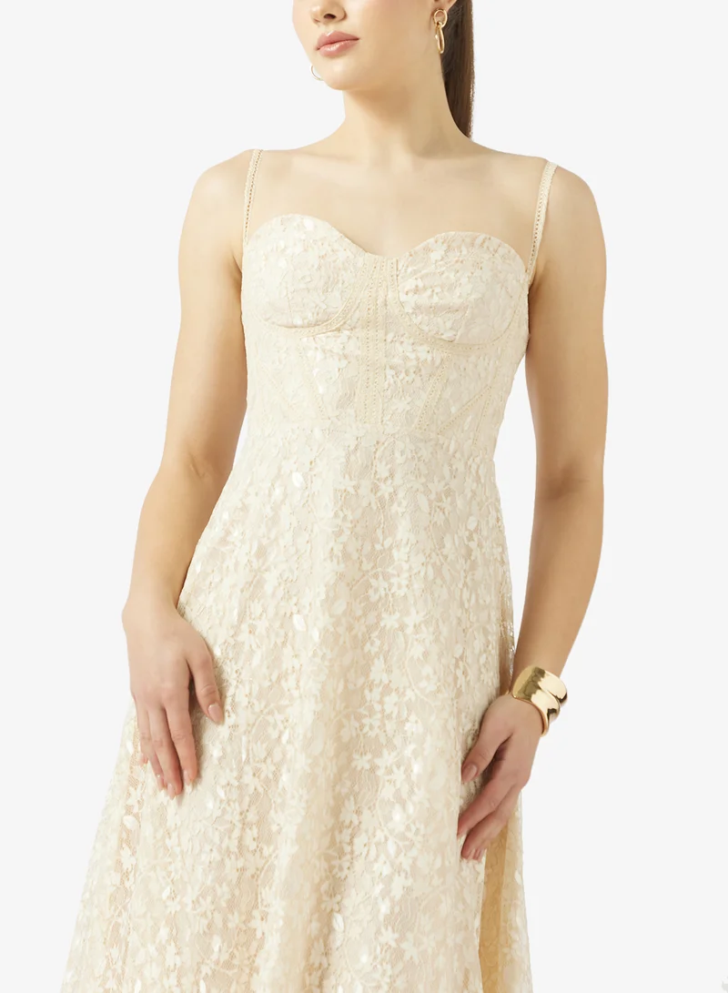 Ginger  Sweetheart Neckline Lace A Line Dress for Women | Best Price UAE